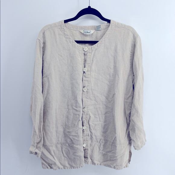 Vintage L. L. Bean 100% linen button up long sleeves unlined light weight jacket - Picture 1 of 8